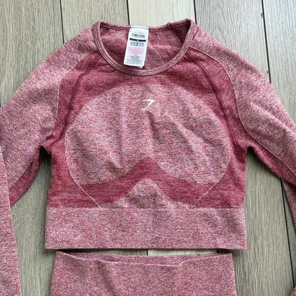 Gymshark pinkred seamless set fitness - Picture 2 of 8